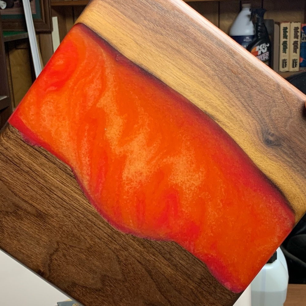 Custom made live edge/ Food safe Cutting board